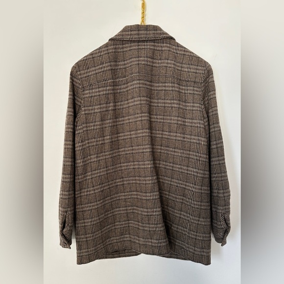 Vintage Requirements Brown Plaid Wool Blend Retro Zip Lined Jacket Women’s Sz 10 - Picture 3 of 8